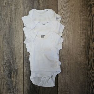 Gerber White Baby Bodysuit Trio